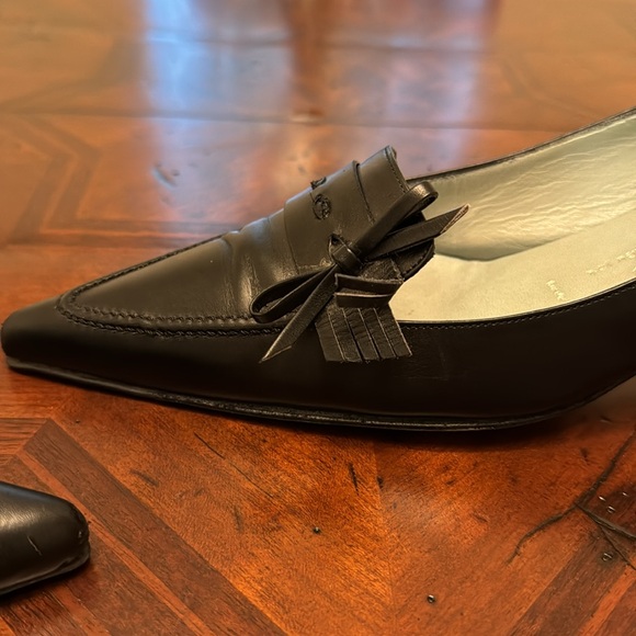 Sigerson Morrison Black Leather Kitten Heels - Picture 8 of 9